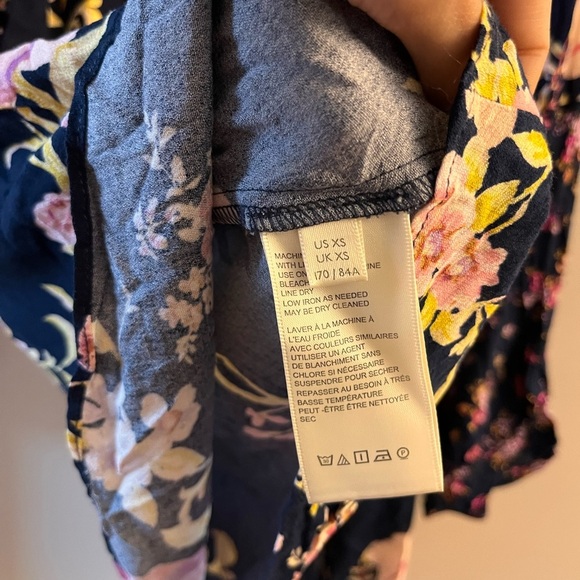 NWT Free People Tunic Open-back Floral Navy Mini Dress - XS - Picture 14 of 15